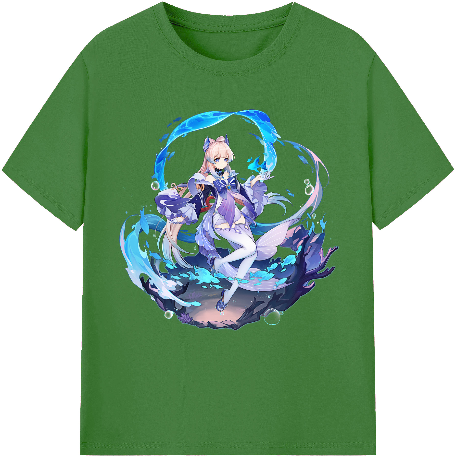 げんし神 珊瑚宮心海 サンゴノミヤ・ココミ genshin Sangonomiya Kokomi レディースカジュアルプリントTシャツ（綿100％）